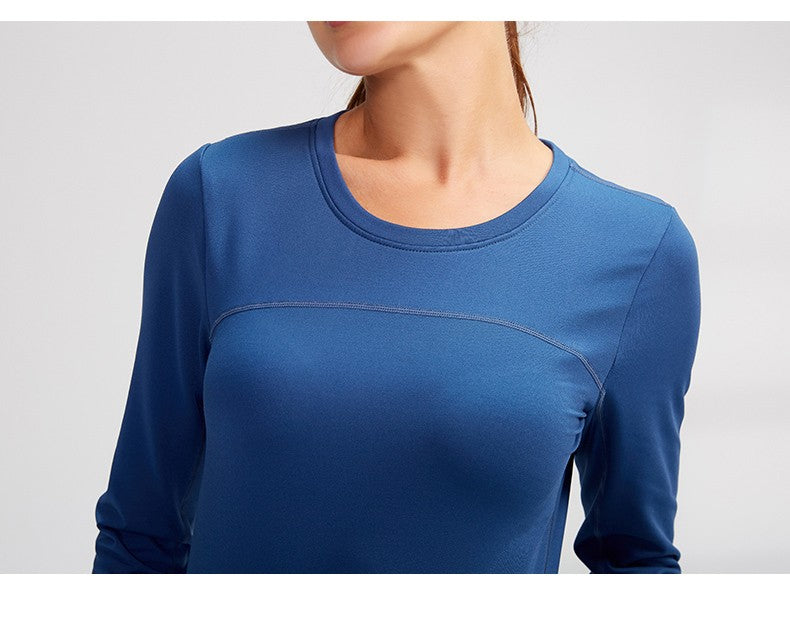 Women's Autumn Winter keep Warm long-sleeved Fitness Running Sports Training Top Slim Quick Dry Stretch Gym Top female Yoga tops