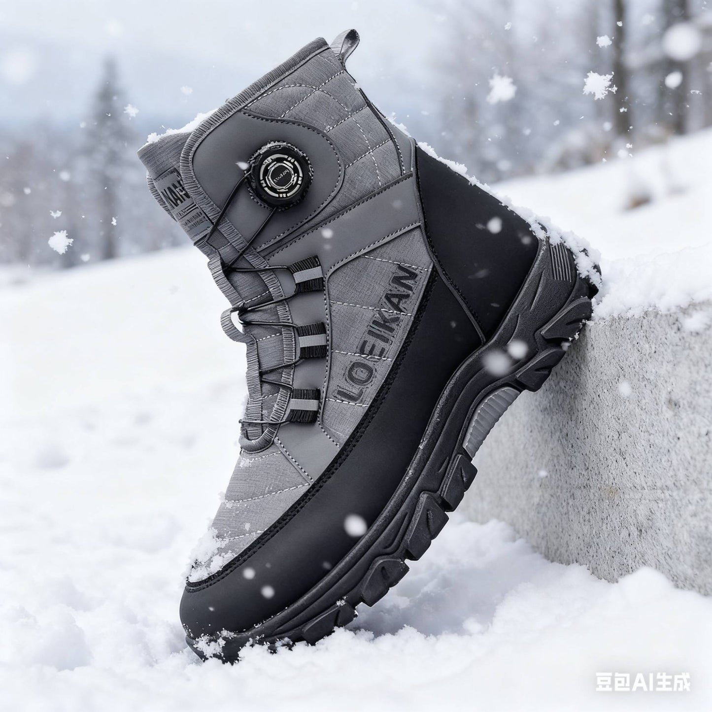 Botas de Neve Masculinas LOEIKAN de Inverno - Botas de Cano Curto Quentes Impermeáveis Antiderrapantes