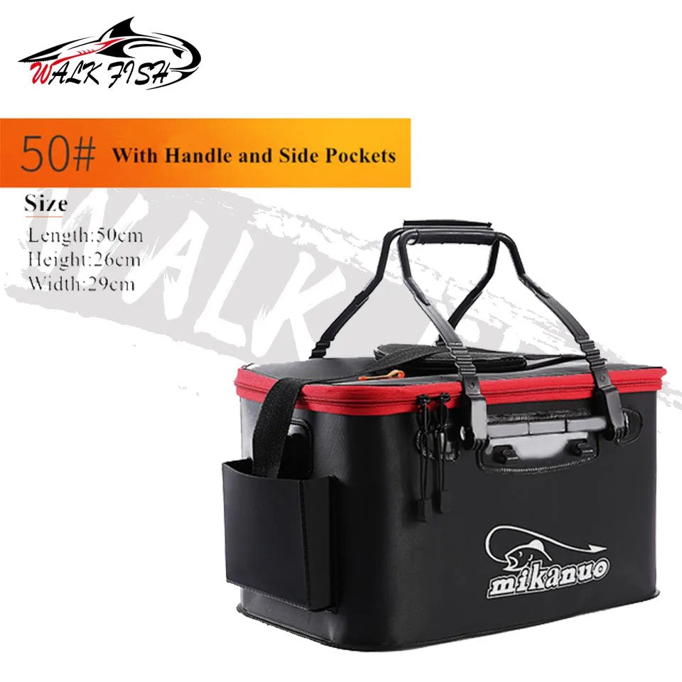 WALK FISH Bolsa de Pesca Espessa Dobrável de EVA Balde de Pesca Portátil Caixa de Peixe Vivo Armazenamento ao Ar Livre Bolsa Impermeável para Acampamento e Caminhada