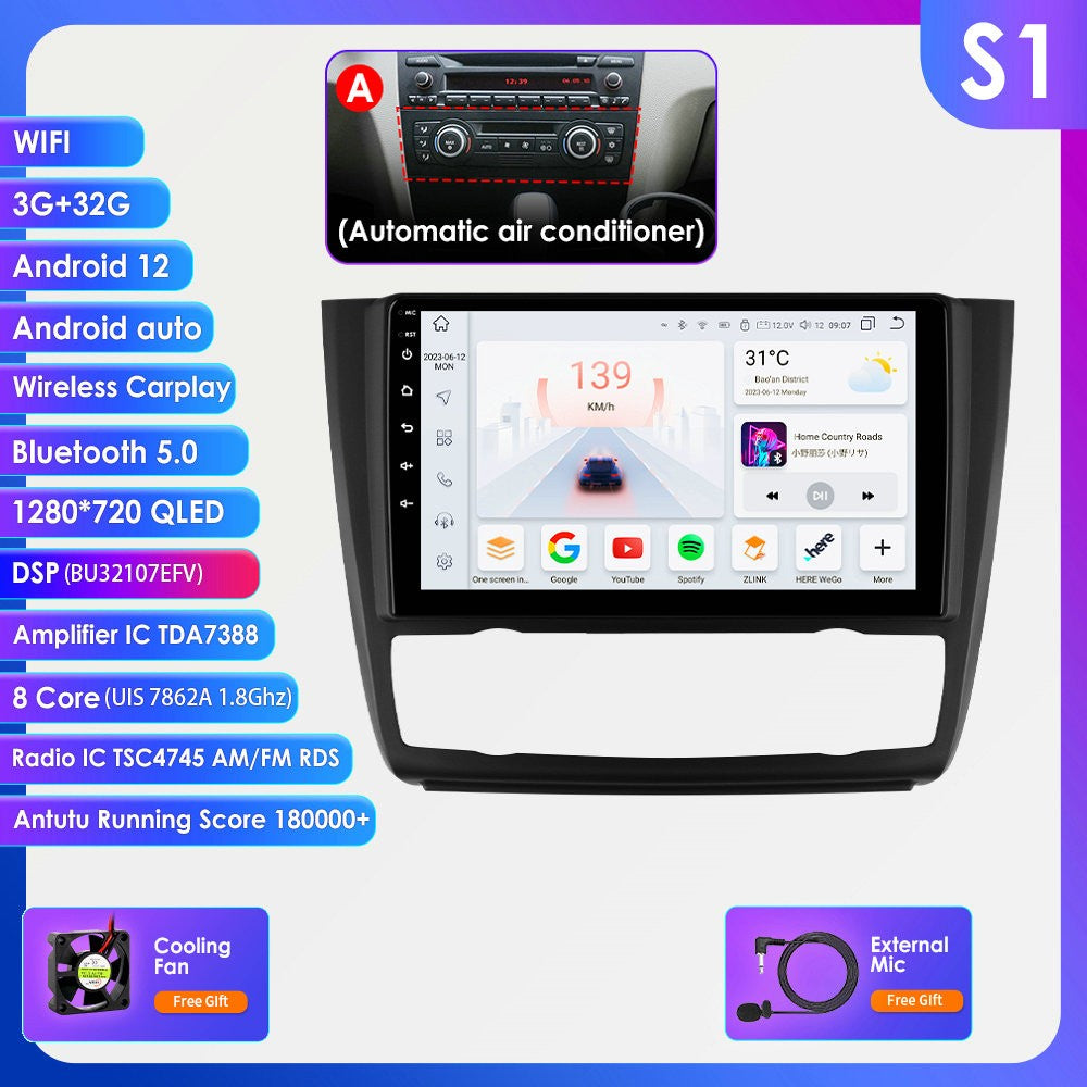 Carplay 4G Android 13 Car Radio for BMW 1 Series E81 E82 E87 E88 AT MT Auto Manual Multimedia Player Nav GPS 2Din Stereo DSP RDS
