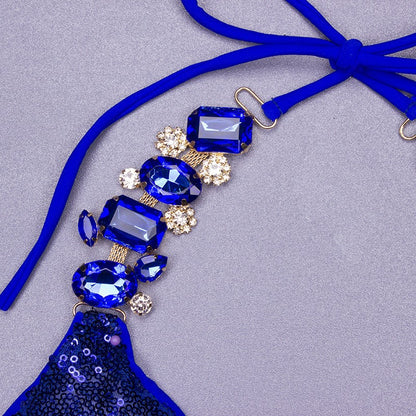 Sequins Sexy Bikinis Swimsuit With Rhinestones Women Swimwear Female Push Up Bikini Beach Swim Wear Bathing Suits Pool Bather