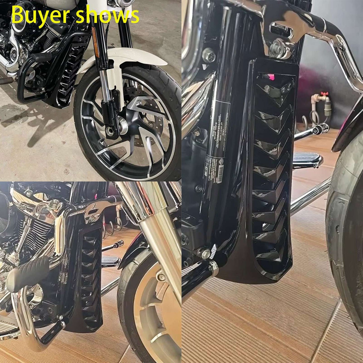 Capa de quadro do spoiler da carenagem do queixo do radiador inferior dianteiro preta para motocicleta Harley Softail Street Fat Bob Breakout FXBR 2018-2023
