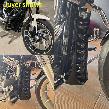 Capa de quadro do spoiler da carenagem do queixo do radiador inferior dianteiro preta para motocicleta Harley Softail Street Fat Bob Breakout FXBR 2018-2023