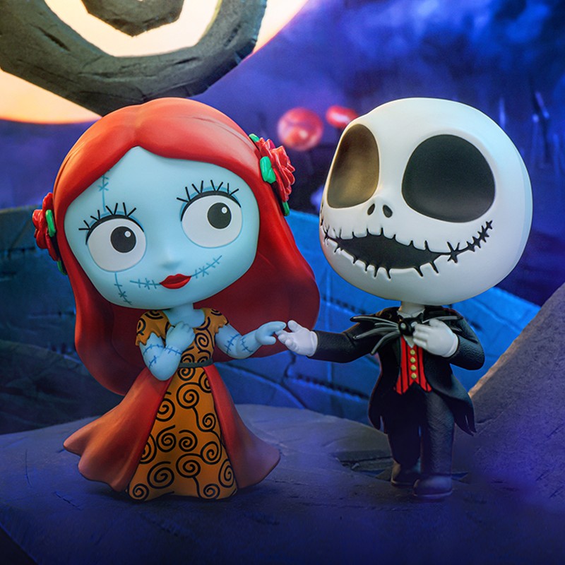 Hot Toys The Nightmare Before Christmas Sally Jack Skellington Cosbaby Mini Action Figure Fashion Cute Halloween Collection Gift