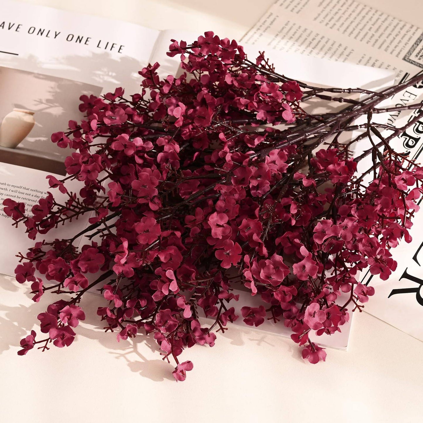 3/5 Pcs Artificial Baby's Breath Fake Flowers for Home Wedding Party Table Arrangements Farmhouse Decoration Faux Gypsophila
