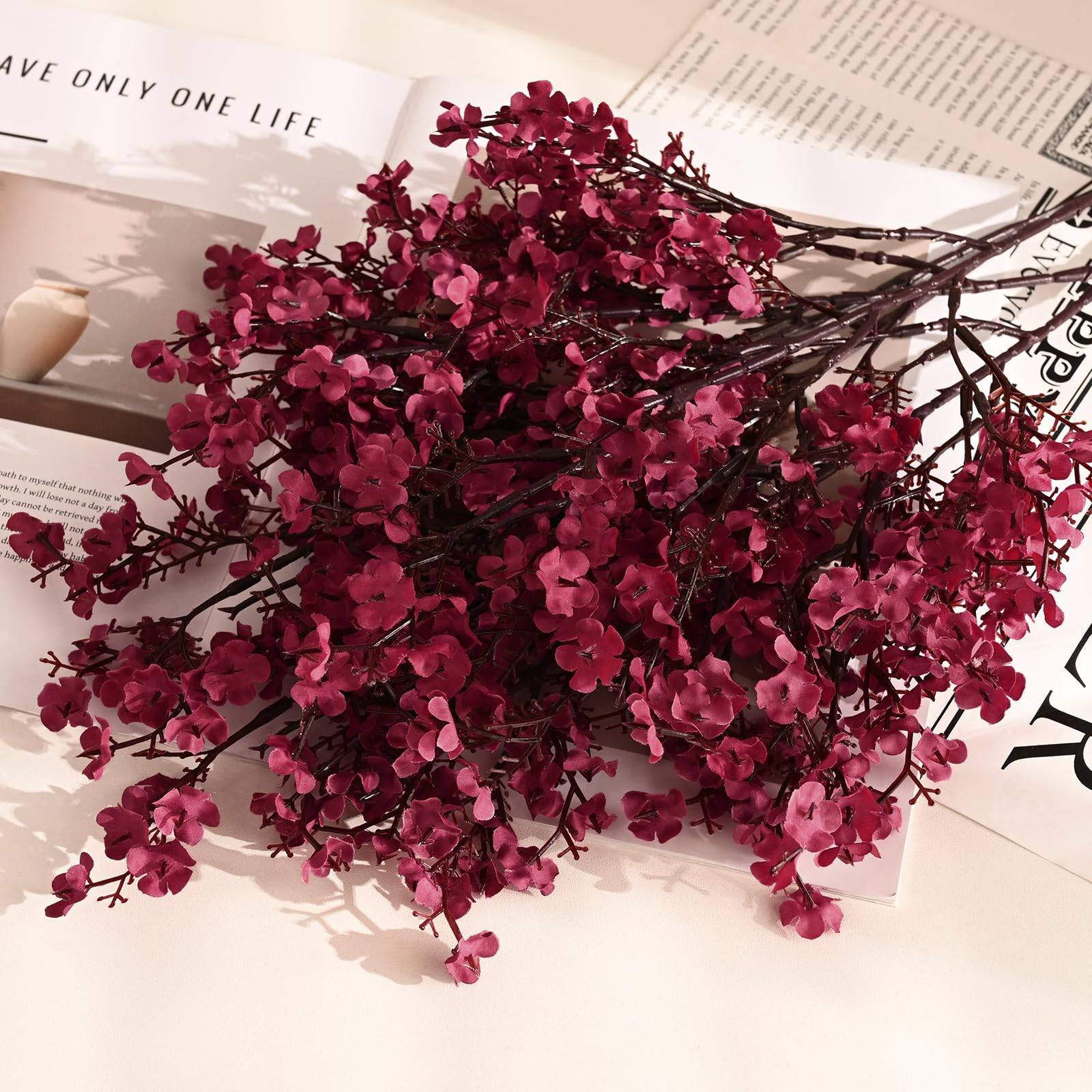 3/5 Pcs Artificial Baby's Breath Fake Flowers for Home Wedding Party Table Arrangements Farmhouse Decoration Faux Gypsophila