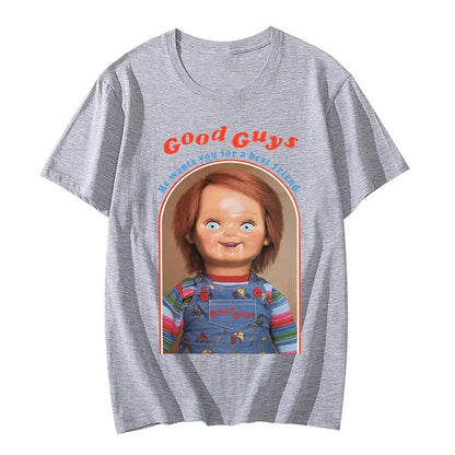 New Chucky Cotton T-Shirts Anime Graphic Print Women Fashion Casual Short Sleeves T Shirt Harajuku Unisex Tees Tops Clothing