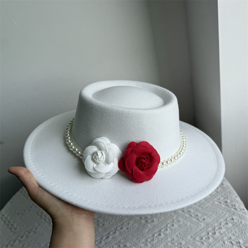 Chapéu Fedora unissex de inverno, superfície circular côncava e convexa, chapéu de jazz de feltro liso, elegante para homens e mulheres.