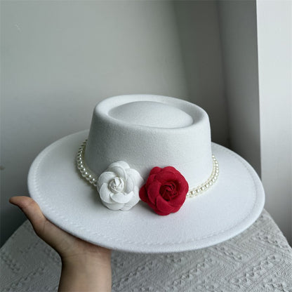 Chapéu Fedora unissex de inverno, superfície circular côncava e convexa, chapéu de jazz de feltro liso, elegante para homens e mulheres.