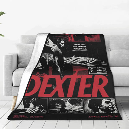 Dexter TV Drama Morgan Manta de malha Filme de terror Cobertor de pelúcia Macio e quente para cama ou sofá