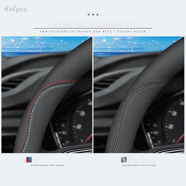 Universal PU Leather Car Steering Wheel Covers without Inner Ring Suitable for 14.5-15 37-38cm Car interior supplies Accessories