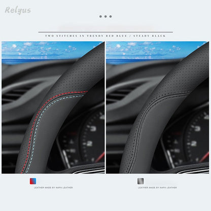 Capas de Volante Automotivas Universais em Couro PU sem Anel Interno Adequadas para 14,5-15 37-38cm Acessórios de Suprimentos para Interior de Carro