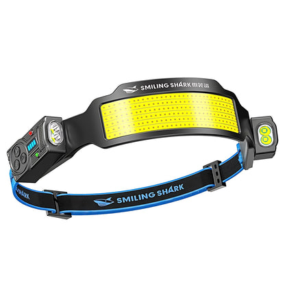 Wave Sensor Headlamp 2400mAh USB Charging Head Light 6 Modes with 315° Rotatable Side Lights For Fishing Outdoor Riding Camping