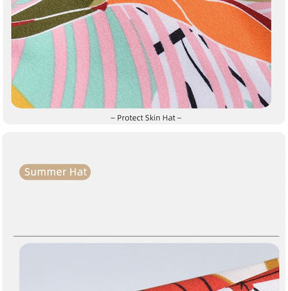 Chapéu Feminino de Verão Dupla Face com Aba Larga Proteção Solar Flor Praia Elegante Ao Ar Livre Protetor Solar Atacado Novo