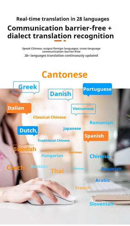 Ai Voice Mouse Wireless Bluetooth Dual-Mode Rechargeable for Laptop Pc Voice Typing Translation Deepseek Gpt intelligent Office