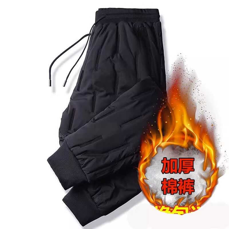 Calça Masculina Forrada em Algodão com Penugem Inverno Outono Roupa de Trabalho Durável Calça na Altura do Tornozelo para Trabalhadores da Construção Civil Calça Longa Casual...