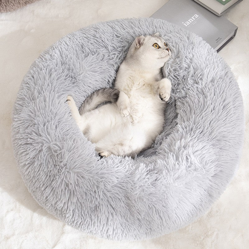 Cama para Cachorro, Donut Grande Redondo, Cesta Pelúcia de Inverno para Cães Médios, Acessórios, Casinha Fofa, Pequeno, Filhote, Animais de Estimação, Gato, Produtos