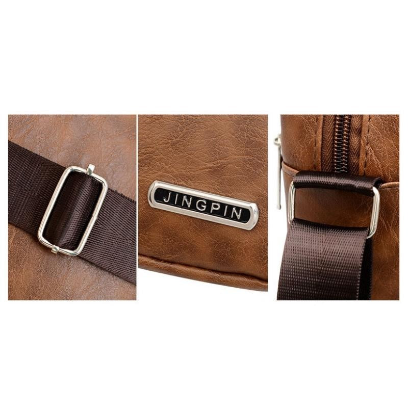 Men's PU Leather Crossbody Shoulder Bags High quality Tote Fashion Business Man Messenger Bag  Leather Bags fanny pack