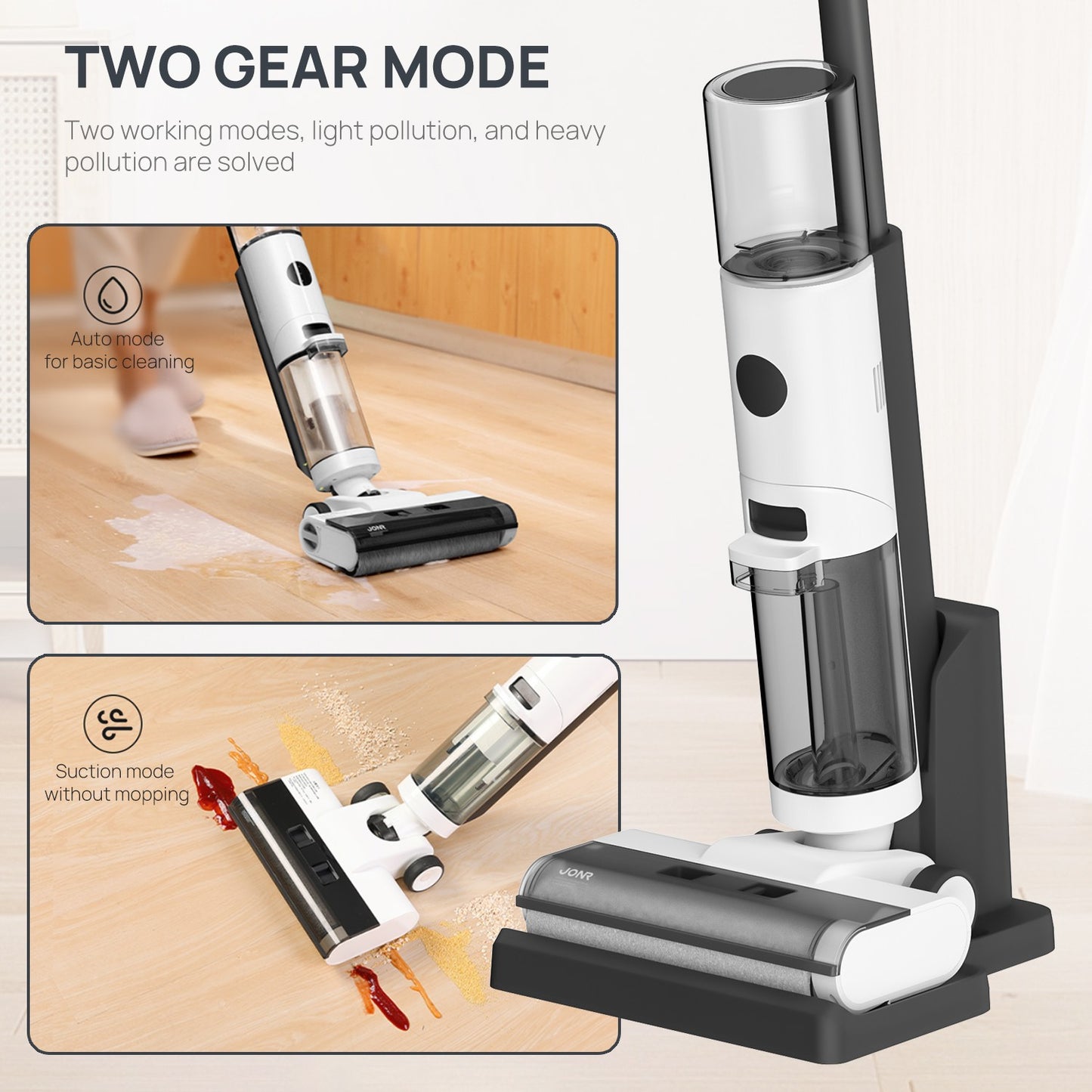 JONR ED12 Wet Dry Smart Vacuum Washing Cleaner Wireless Washing Floor Cleaner/Mop Water