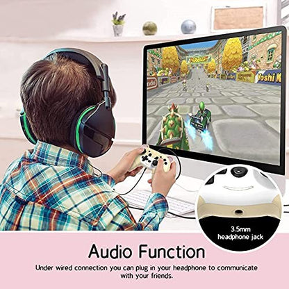 Wireless Controller for Nintendo Switch/Switch Lite, Cute Pro Controller with Macro, Wake-Up, Headphone Jack, Turbo, Motion, Vibration, Ergonomic and Breathing Light – Yellow