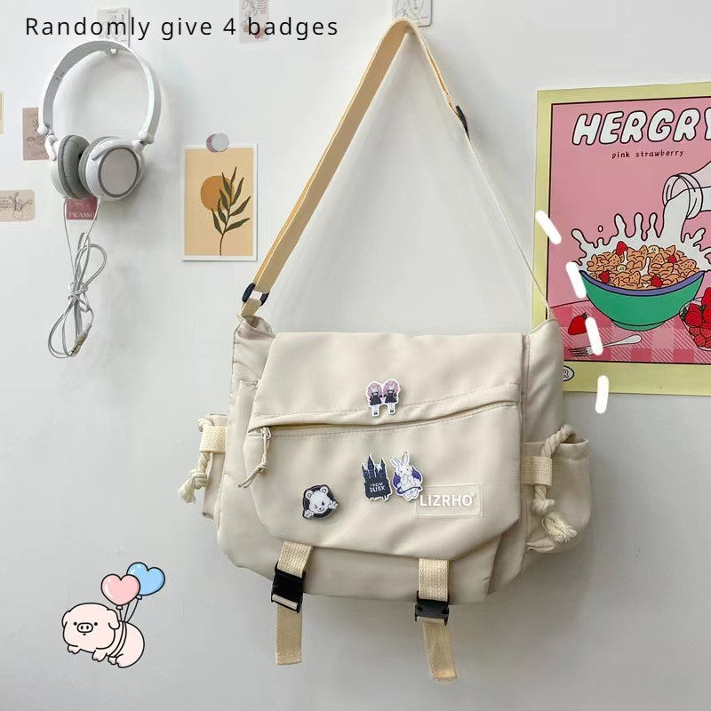 Women's Nylon Handheld One Shoulder Versatile Large Capacity Crossbody Bag Retro Work Travel Postman Bag