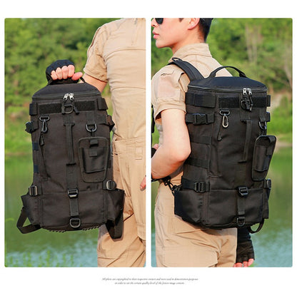 Mochila Tática de Pesca com Porta-Varas, Bolsa para Apetrechos de Pesca, Armazenamento de Equipamentos de Pesca, Sistema Molle, para Acampamento, Caminhada, Bolsa Multifuncional para Exteriores