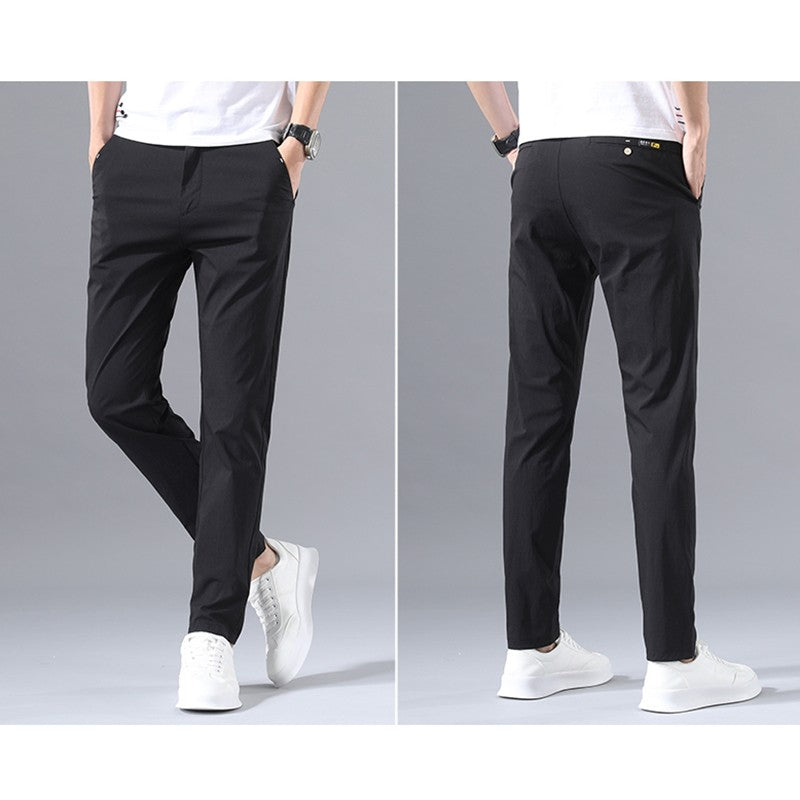 Calças Masculinas de Negócios Sociais Casual Caqui Verde-claro Perna Reta Clássica Slim Fit Venda Quente Fina Masculina