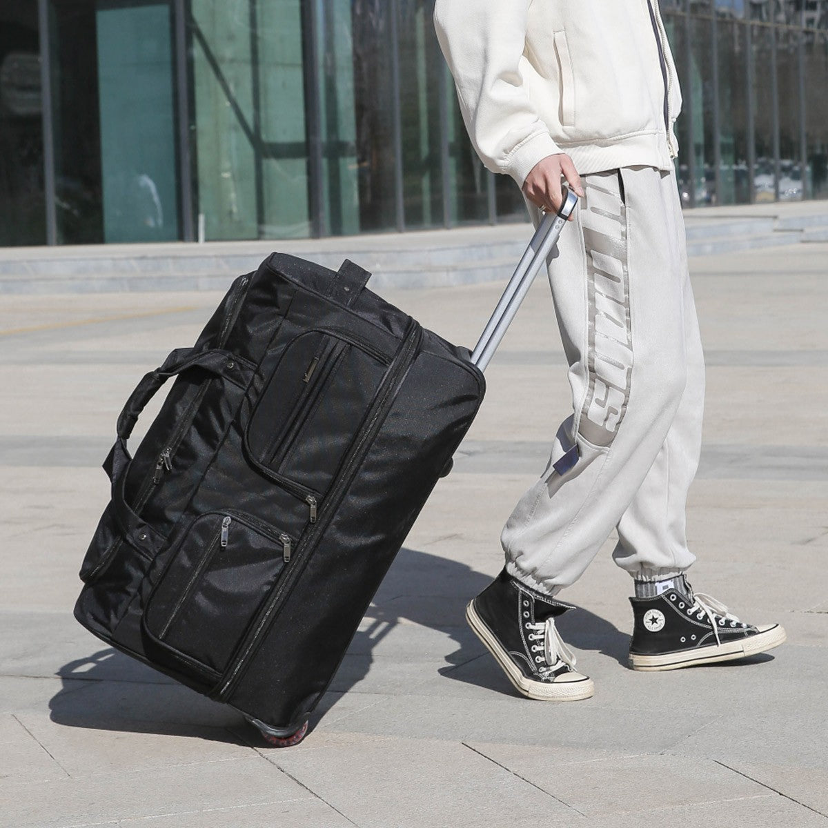 2025 Nova Moda Bolsa de Viagem Feminina Grande Capacidade Masculina Esporte Bolsa de Viagem Impermeável Bolsa com Rodas e Alça Bolsa de Viagem Sacola