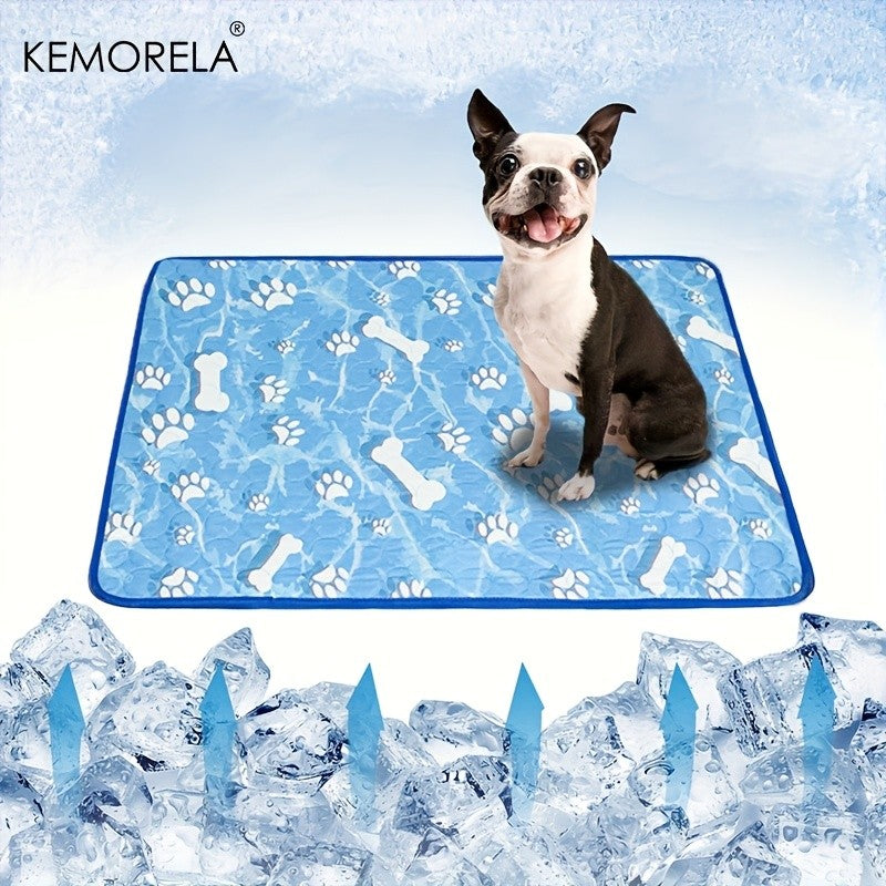 KEMORELA Almofada de Resfriamento para Cães Grandes Tapete Gelado de Seda que se Autorresfria, Lavável, Almofada de Resfriamento Confortável para Cães e Gatos no Verão