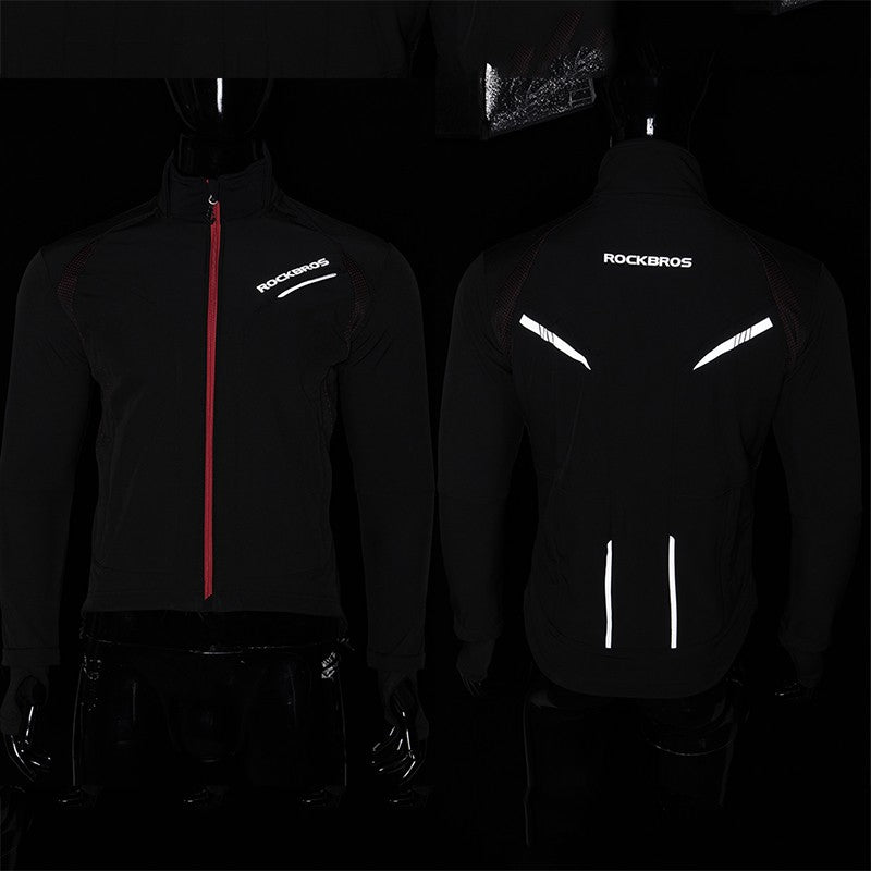 ROCKBROS Winter Cycling Jackets Fleece Thermal Warm Bike Jacket Windproof Waterproof Tops Coat Reflective MTB Bicycle Jerseys