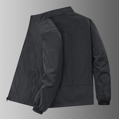 Spring and fall new men's thin jacket, outdoor sports loose Korean casual sports jacket coat.