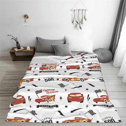 Cars Lightning McQueen 95 Flannel Blanket Life Is A Highway Super Warm Throw Blanket for Couch Bed Picnic Bedspread Sofa Bed