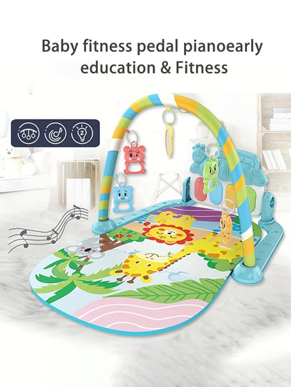 Brinquedo Pedagógico Interativo Para Bebês, Tapete de Atividades Piano Musical Multifuncional Para Crianças de 0 a 1 Ano