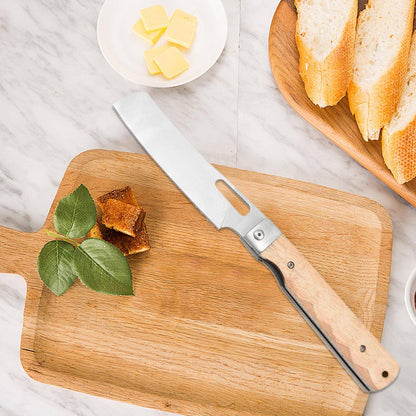 Facas de Cozinha Dobráveis em Aço Inoxidável Facas de Viagem com Cabo de Madeira Cutelo Ferramentas Profissionais para Cozinha Cozinhar Carne