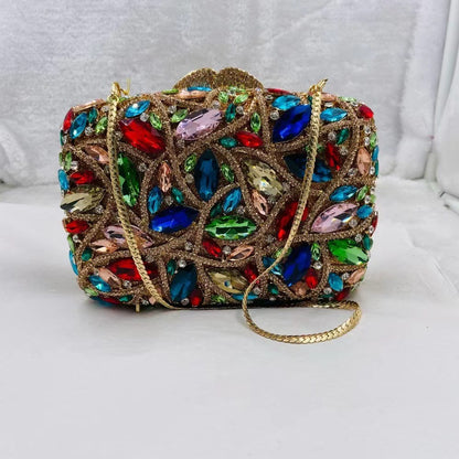 15 Colors Women Rhinestones Evening Bags Metal Diamond Mianudiere Handbag Bridal Clutches Wedding Party Stone Clutch Purse Bags