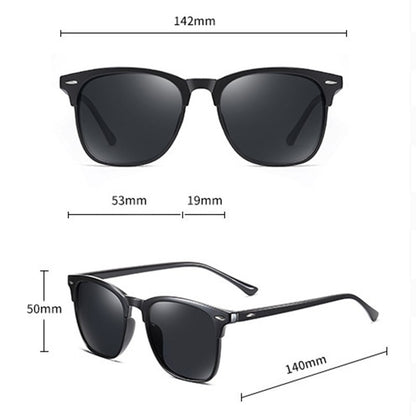 New Polarized Sunglasses Women Black Plastic Full Frame Square Sun Glasses Men Out Door Sun Eyewear Fashionable Eyeglass Uv400