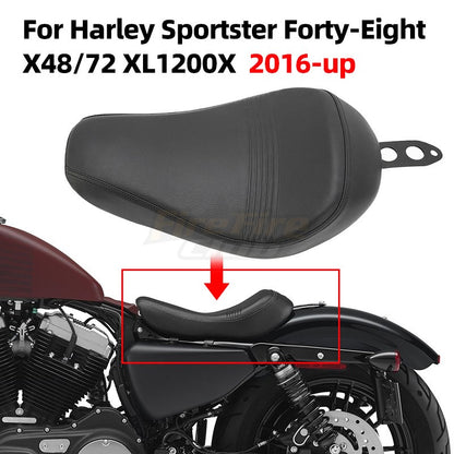 Assento Individual do Piloto de Moto Almofada Dianteira Preta Compatível com Harley Sportster XL 1200 883 72 Forty Eight 2016-diante