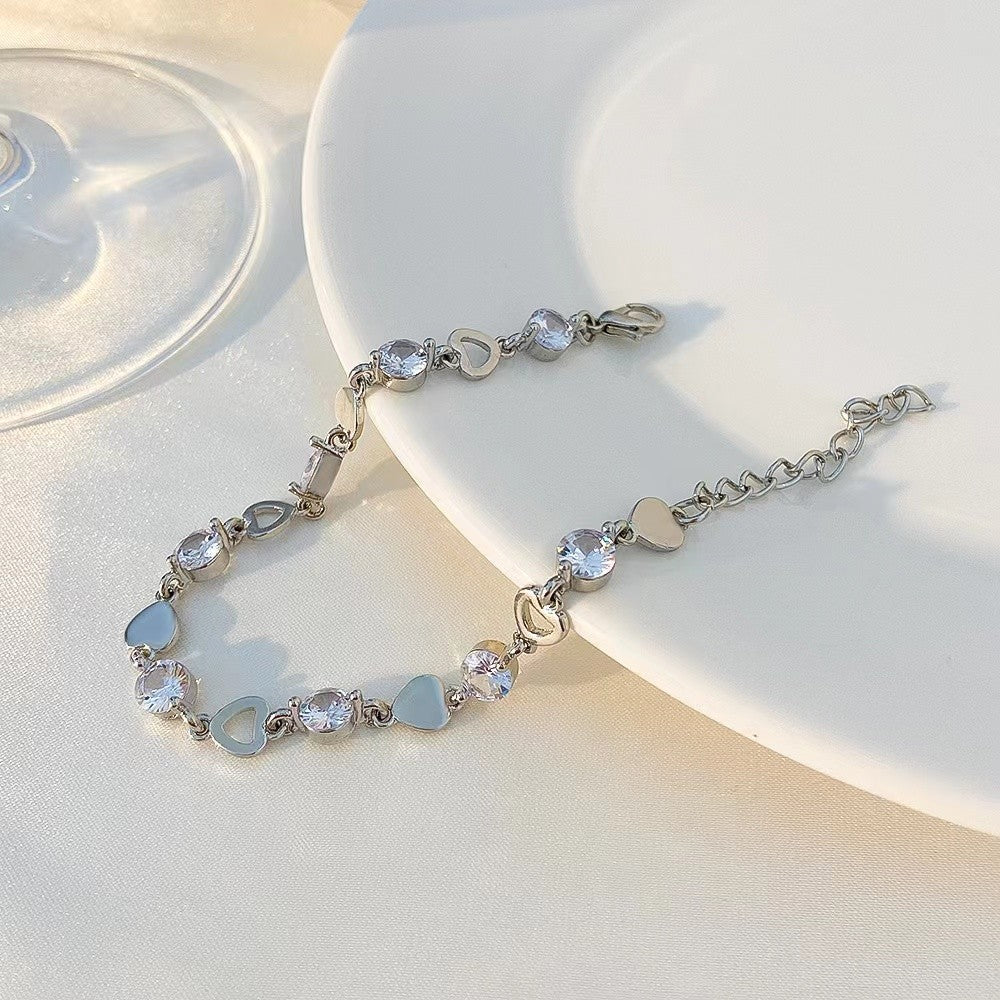 Pulseira de Tulipa de Opala Requintada com Zircônia para Mulheres Acessório Diário Personalizado da Moda Joias para Festas Presentes de Aniversário