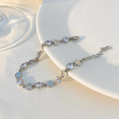 Pulseira de Tulipa de Opala Requintada com Zircônia para Mulheres Acessório Diário Personalizado da Moda Joias para Festas Presentes de Aniversário