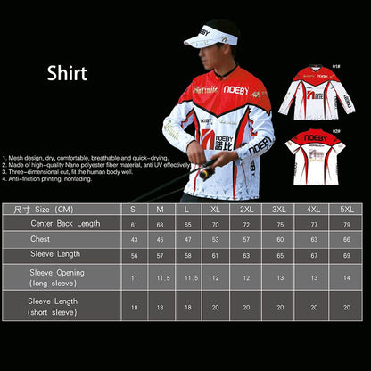 Noeby - Roupas de pesca de manga comprida, camisa de secagem rápida, roupas com estampa antiatrito, suprimentos de pesca, acessórios, vestuário