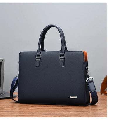 MOTAORA Genuine Leather Laptop Bag Men 14-15.6 Inch Business Briefcase Work Messenger Bag for MacBook HP Dell Acer