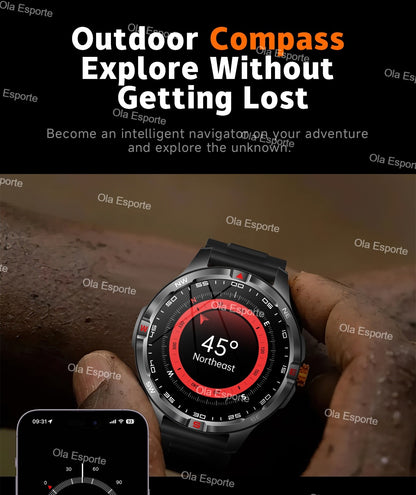 T-Rex 3 Military 1000mAh Battery Smart Watch 10ATM Waterproof GPS Track Compassr Bluetooth Call AMOLED Men Swim Sport Smartwatch