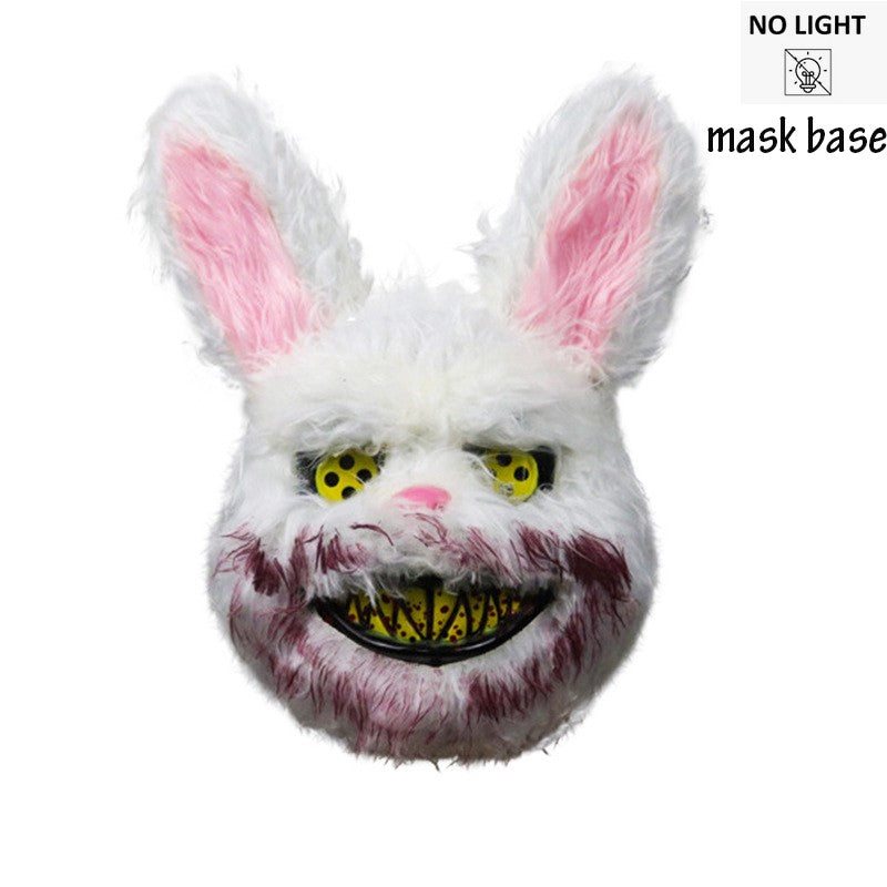 Novelty LED Bloody Furry Bunny Rabbit Bear Mask Realistic Scary Horror Killer Adult Masquerade Cosplay Costume Accessory