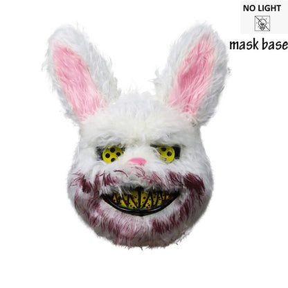 Novelty LED Bloody Furry Bunny Rabbit Bear Mask Realistic Scary Horror Killer Adult Masquerade Cosplay Costume Accessory