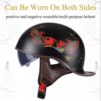 V Half-helmet for Harley Motorcycle Cocked Helmet Retro Helmet Lightweight Four Seasons Unisex Helmet Motorcycle Accessories