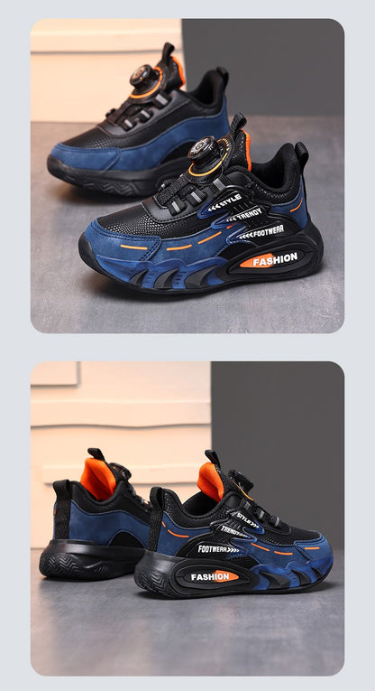 Leather Boys Kids Sneakers For Girls School Casua Outdoor Breathable Running Breathable Soft  Non-slip Children Shoes boacoisa