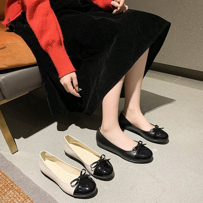 Women Flats Comfort Ballerina Shoes 2025 Summer New Shallow Mouth Non-slip Ladies Loafers Elegant Bowknot Women Single Shoes