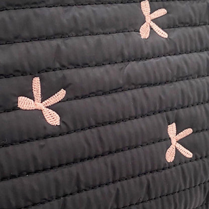 Ins Bow Embroidered Cosmetic Bag Portable Women's Bag Fashion Oxford Cloth Butterfly Print Cosmetic Bag Travel Wash Storage Bag