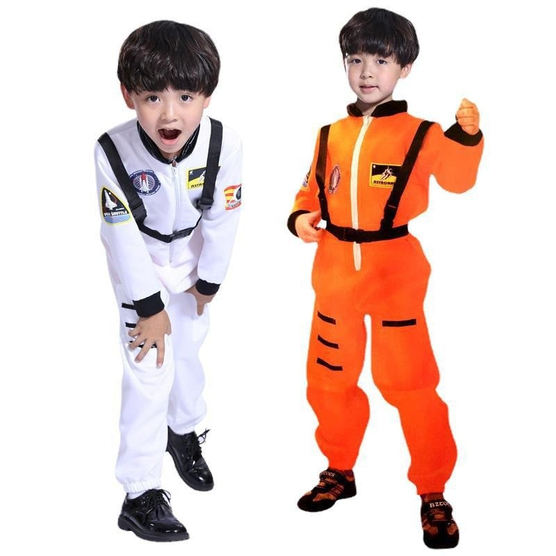 Adult Astronaut Spacesuit Jumpsuit Cosplay Costume Kids Bodysuit Flight Suit Halloween Costume Performance Costumes
