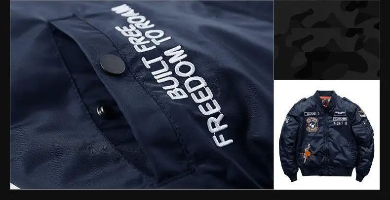 Winter Hip Hop Thick Warm Jacket Men High Quality Military Motorcycle Ma-1 Aviator Pilot Coats Male Baseball Bomber Jacket